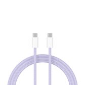 ShieldCase USB-C naar USB-C kabel geschikt voor Apple iPhone 15 Series - Samsung Oplaadkabel geschikt voor snellader & Datasynchronisatie - 1 Meter USB-C oplaadkabel - Stevig gevlochten nylon materiaal (paars)