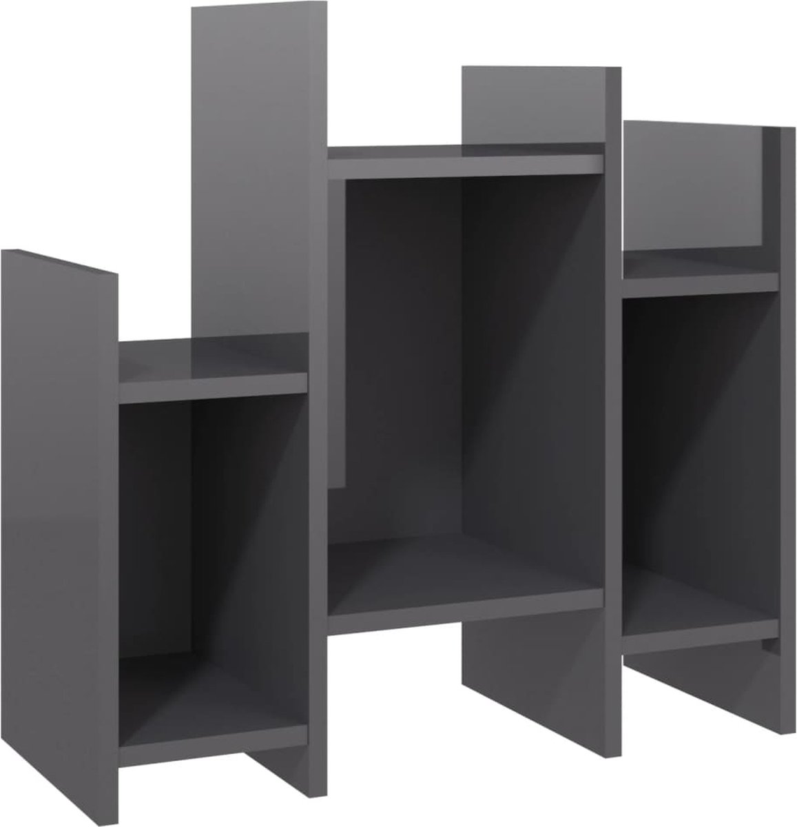 Vidaxl zijkast hoogglans grijs 60 x 26 x 60 cm 6 schappen