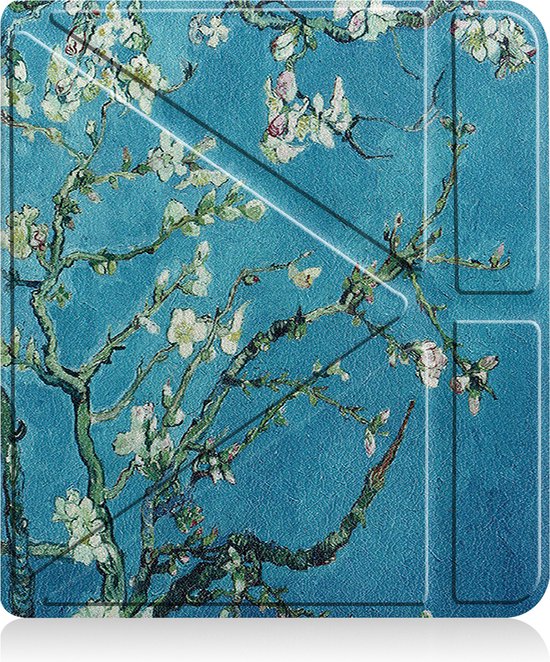 Hoes Geschikt voor Kobo Libra 2 Hoesje Bookcase Cover Hoes Trifold Met Screenprotector - Hoesje Geschikt voor Kobo Libra 2 Hoes Cover Case - Bloesem van Dux Ducis — afbeelding 5