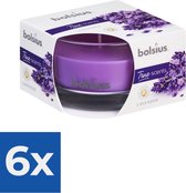 Bolsius Geurkaars 80/50 mm - True Scents Lavendel - Kaars - Sfeer - 1 stuk. - Voordeelverpakking 6 stuks