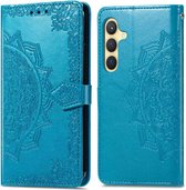 iMoshion Hoesje Geschikt voor Samsung Galaxy S24 Plus Hoesje Met Pasjeshouder - iMoshion Mandala Bookcase - Turquoise