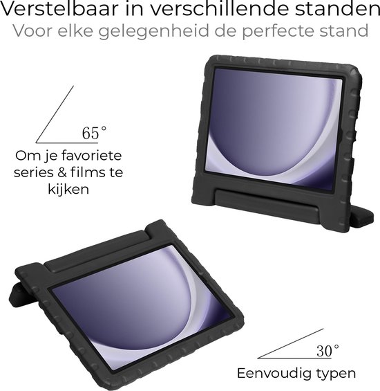 Samsung Galaxy Tab A9 Cover Coque Kinder Kids Case Cover Kids Proof - Samsung Galaxy Tab A9 Case Kinder Cover - Zwart