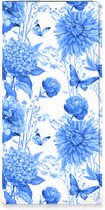 Smart Cover Geschikt voor Samsung Galaxy A13 (4G) Flowers Blue