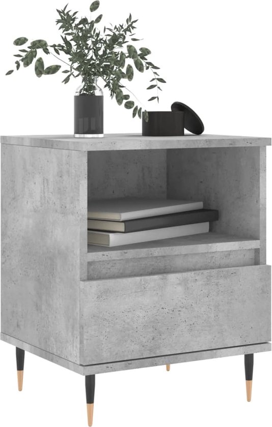 vidaXL-Nachtkastjes-2-st-40x35x50-cm-bewerkt-hout-betongrijs