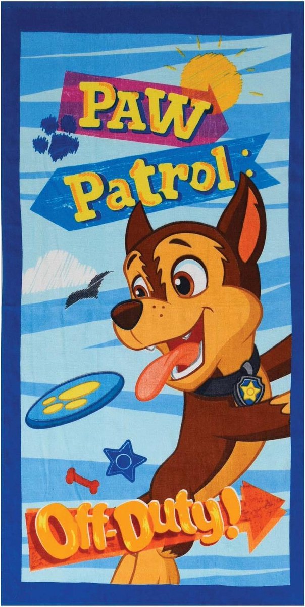 PAW Patrol Off Duty - Strandlaken - 70 x 140 cm - Blauw - Badlaken - Badhanddoek - Handdoek