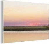Glasschilderij - Roze lucht tijdens zonsondergang bij de Cape Cod National Seashore - 30x20 cm - Acrylglas Schilderijen - Foto op Glas
