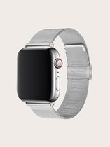 Zilver Milanees Apple Watch Bandje - 38/40 mm - Geschikt voor Apple Watch Series 1/2/3/4/5/6/SE 38/40 mm - Luxe Milanees Horlogebandje - Roestvrij Staal - Luxe druksluiting