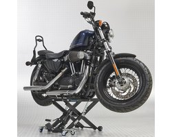 Datona® Harley Motorlift - Verplaatsbaar Motor Plateau 500 kg - 4 Zwenkwielen & 2 Vaste Wielen - Rubber Bescherming - Hoogte 9,5-42 cm