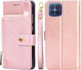 Voor Huawei nova 8 SE Rits Tas PU + TPU Horizontale Flip Lederen Case met Houder & Kaartsleuf & Portemonnee & Lanyard (Rose Goud)