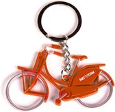 sleutelhanger Amsterdam fiets 7 cm staal oranje