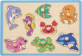 vormenpuzzel Zeedieren junior hout 8 stukjes