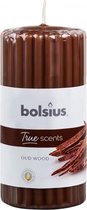 geurkaars True Scents Oud Wood 12 cm wax bruin