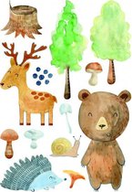 muursticker Watercolor Forest junior 13 stuks