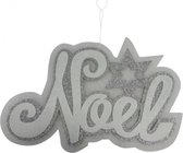 kersthanger Noel 34 x 48 cm vilt wit/zilver
