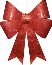 kersthanger strik glitter 76 cm rood