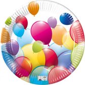 feestborden ballonnen 23 cm karton wit 8 stuks