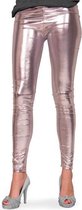 legging Metallic dames polyester zilver maat L/XL