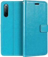 Bookcase Geschikt voor: Sony Xperia 10 III - Turquoise - portemonee hoesje
