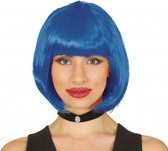 verkleedpruik Boblijn synthetisch blauw one-size