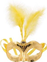 masker Venetiaans 23 cm metallic goud one-size
