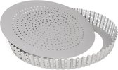 quichevorm geperforeerd 24 cm staal zilver