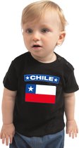 Chile baby shirt met vlag zwart jongens en meisjes - Kraamcadeau - Babykleding - Chili landen t-shirt 74 (5-9 maanden)
