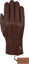 Schwartz & von Halen Leren Handschoenen voor Heren David - geitenleren handschoenen met lamswollen voering & touchscreen Premium Handschoenen Designed in Amsterdam - Bruin maat 9,5
