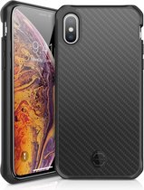 Apple iPhone XS Max Hoesje - ITSkins - Level 2 HybridFusion Serie - Carbon Backcover - Carbon - Hoesje Geschikt Voor Apple iPhone XS Max