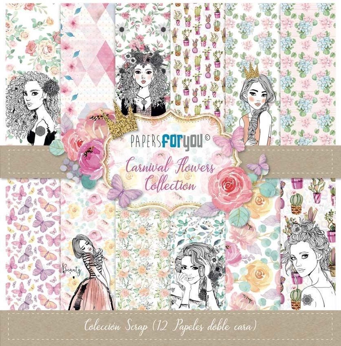 Carnival Flowers 12x12 Inch Paper Pack (12pcs) (PFY-2561)