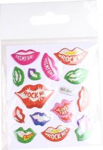 stickervel lippen 7 x 11,5 cm folie 15 stuks