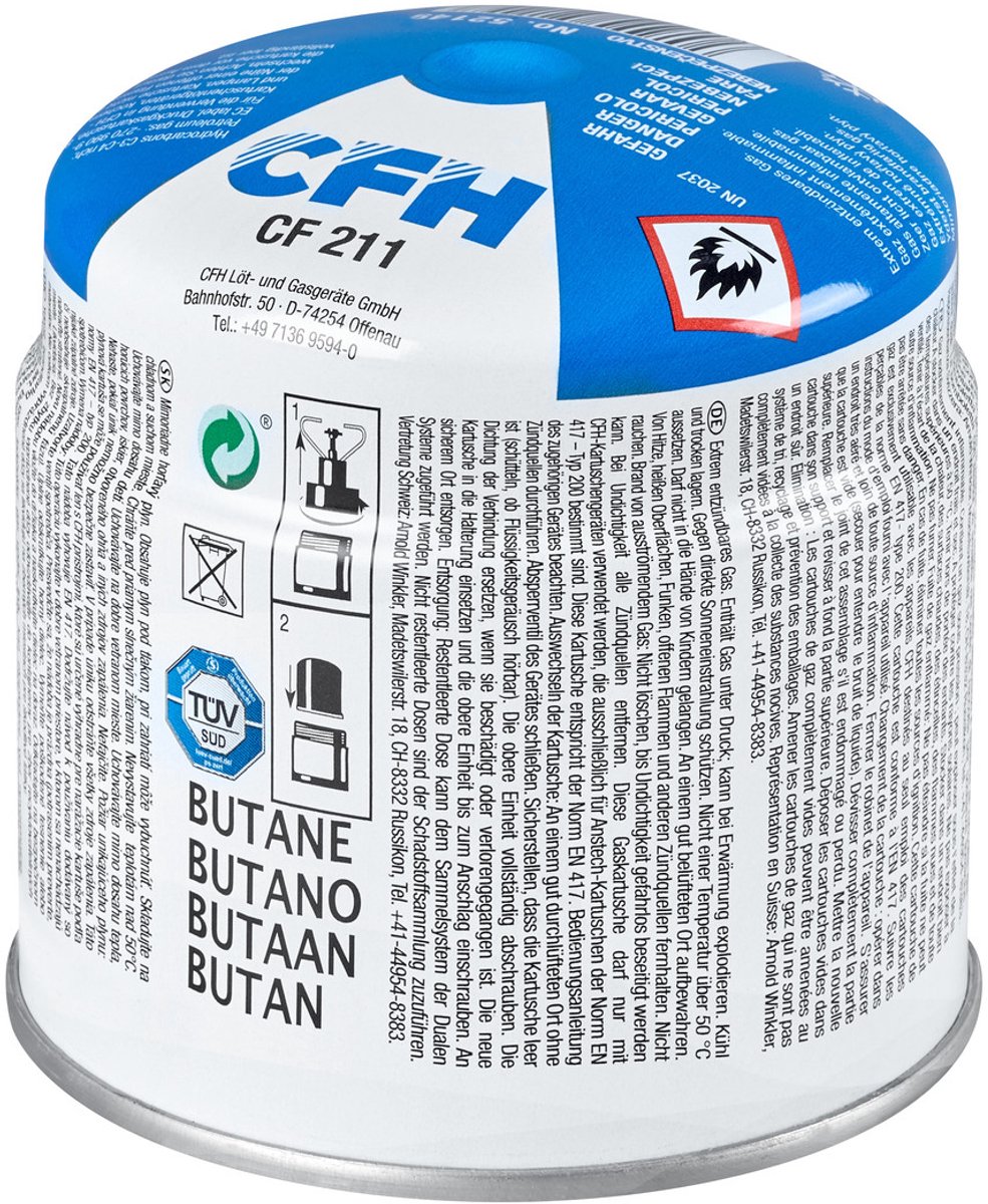 CFH 52149 - Cartouche de gaz - butane - 190 gr - Norme DIN EN417:2012-05