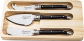 Ensemble de couteaux à fromage Laguiole Style de Vie Premium Line - 3 pièces - Noir