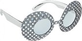 feestbril zilver glitter dames