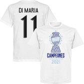 Argentinië Copa America 2021 Winners Di Maria 11 T-Shirt - Wit - Kinderen - 104