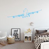 Muursticker Vliegtuig -  Lichtblauw -  80 x 23 cm  -  baby en kinderkamer - Muursticker4Sale