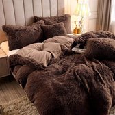 Y-NOT - Fluffy Teddy - Dekbedovertrek - Microvezel - Lits-jumeaux - 240x200/220 cm - Brons/Bruin