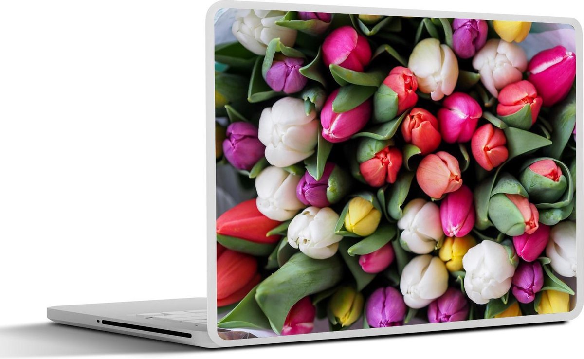 Laptop sticker - 14 inch - Bloemen - Boeket - Tulpen - 32x5x23x5cm - Laptopstickers - Laptop skin - Cover