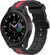 Strap-it Samsung Galaxy Watch 4 Classic 42mm Special Edition Band - zwart/rood