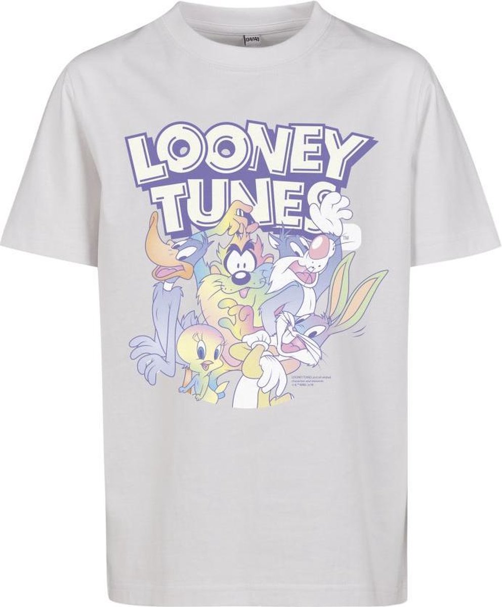 Looney Tunes - Looney Tunes Rainbow Friends Kinder T-shirt - Kids 134 - Wit