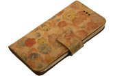Made-NL vijf pasjes (Samsung Galaxy A50) book case robuuste Beige rozen leer schijfmagneet