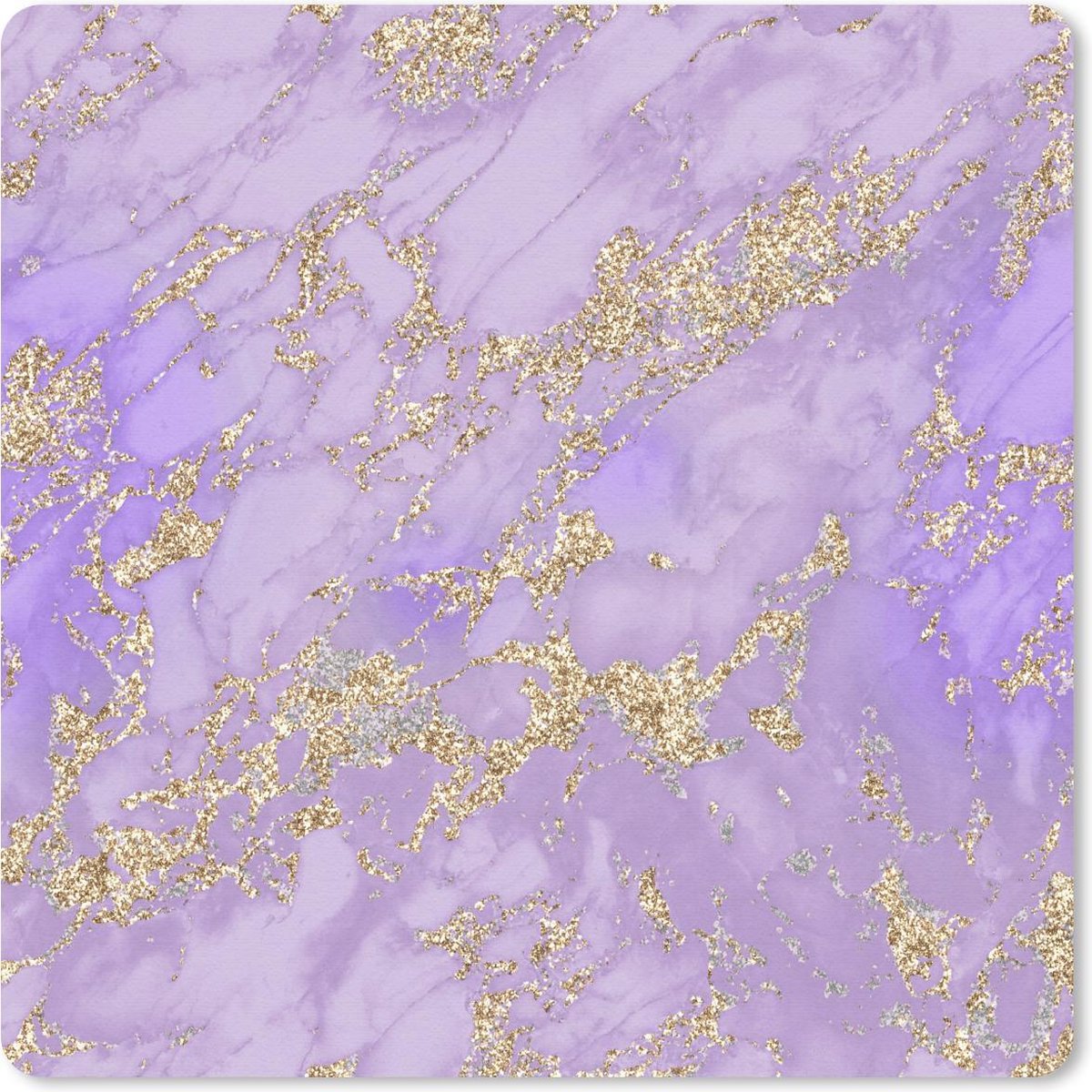 Muismat 30x30 cm - Mousepad Marmer - Glitter - Chic - Goud - Muismatten