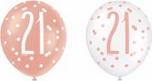 ballonnen 21 jaar 30 cm latex ros√©goud 6 stuks