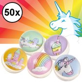 Decopatent® Uitdeelcadeaus 50 STUKS Unicorn / Eenhoorn Stuiterballen Ø3.2 Cm - Traktatie Uitdeelcadeautjes voor kinderen - Speelgoed