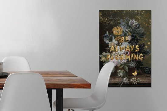 Peintures sur toile Nature morte aux fleurs - Eelke Jelles Eelkema - Citation - 60x90 cm - Décoration murale
