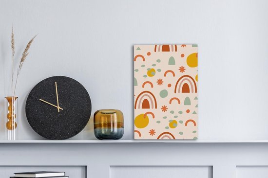 Canvas schilderij 20x30 cm - Wanddecoratie Regenboog - Patroon - Zomer - Muurdecoratie woonkamer - Slaapkamer decoratie - Kamer accessoires - Schilderijen op canvas