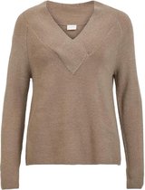 Vila Trui Vimadelia V-neck L/s Knit Top - Noo 14063199 Fungi Dames Maat - L