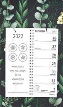 Omleg-weekkalender op schild 2022 - A4 formaat weekplanner - Twee weken overzicht - 1 week per blad - Donker met takken