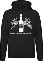 Wine Flies when you are having fun Hoodie | wijn | restaurant | cafe | sweater | trui | unisex