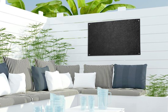 Décoration de jardin Cuir - Marron - Structure - Design - Aspect cuir - 60x40 cm - Poster jardin - Toile jardin - Poster extérieur