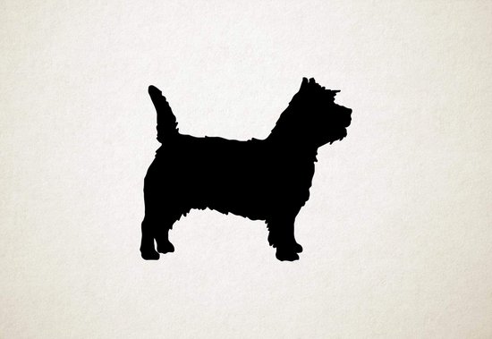 Cairn Terrier - Silhouette hond - S - 44x51cm - Zwart - wanddecoratie